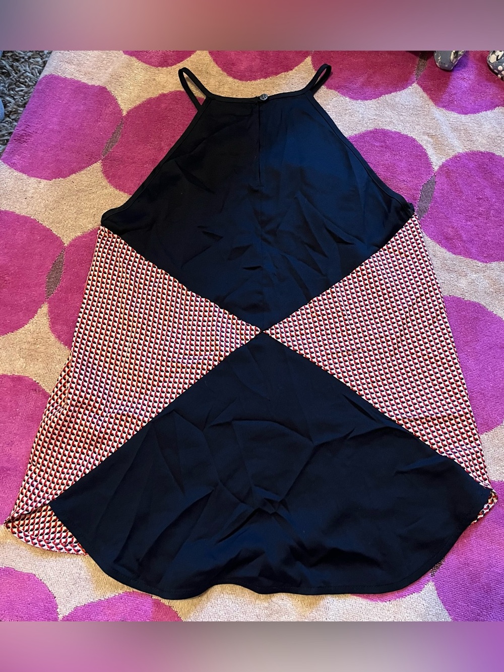 Ann Taylor Halter Tank Top with Geometric Print